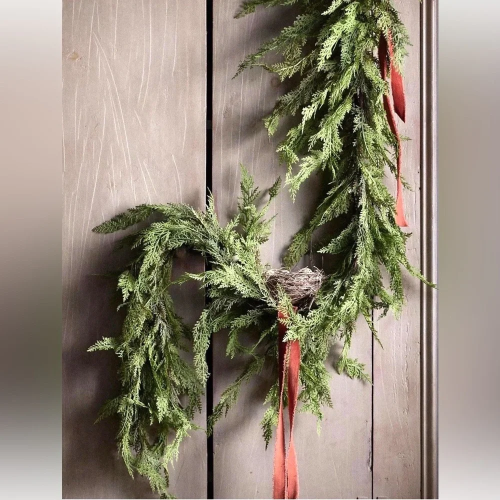 Anthropologie 9ft Faux Cedar Garland Terrain
